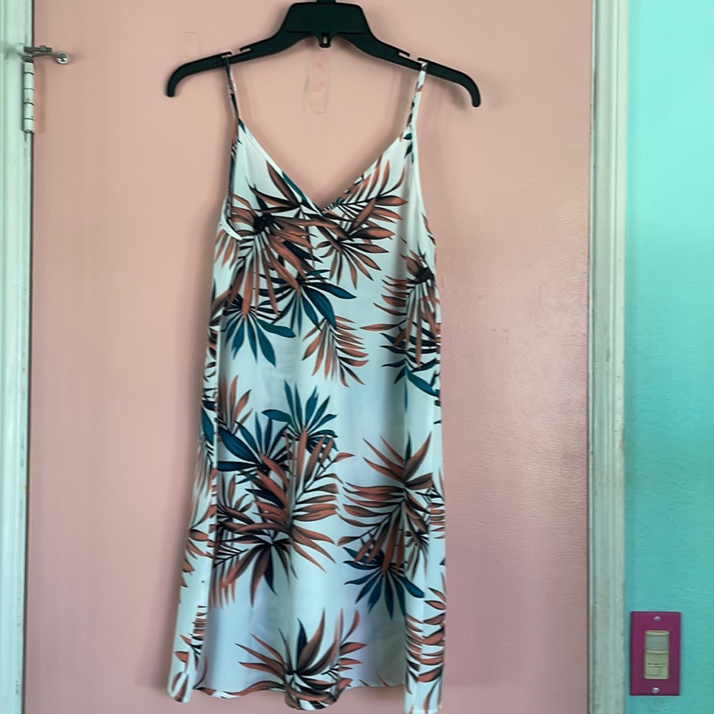 V cut thin slip dress/coverup